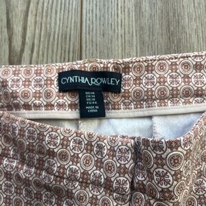 Cynthia Rowley Woman’ Patterned Chinos - Cream and Brown